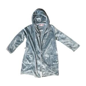 Juicy Couture Blue Velour Hooded Robe Jacket (No Belt) L/XL